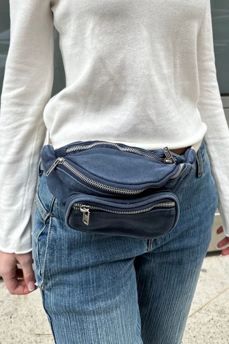 Sacs Brandy Melville Fanny Pack Bleu Marine | XCE-40577544